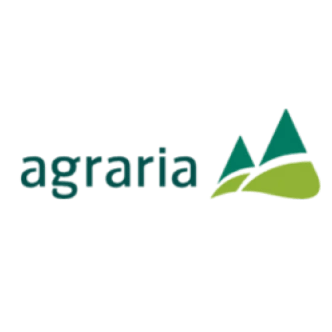 Logo da empresa Agraria, interativa ao passar o mouse por cima ela aumenta de tamanho